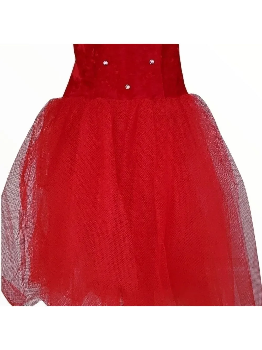Curtain Call Costumes sz CSM Red velvet Rhinestone Valentines Christmas